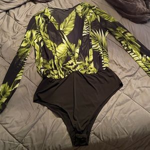 Sheer Palms Body Suit